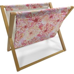 Ambesonne Romantic Magazine and Book Holder, Soft Colored Hearts in Love Valentines Day Repetitive Pattern, Floor Rack Decor for Interior of Home & Office, 22″ x 19″, Pale Yellow Pale Pink(Pink Yellow)
