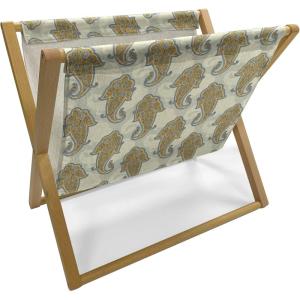 Ambesonne Romantic Magazine and Book Holder, Soft Colored Hearts in Love Valentines Day Repetitive Pattern, Floor Rack Decor for Interior of Home & Office, 22″ x 19″, Pale Yellow Pale Pink(Mustard)