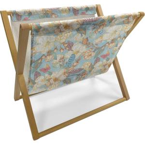 Ambesonne Romantic Magazine and Book Holder, Soft Colored Hearts in Love Valentines Day Repetitive Pattern, Floor Rack Decor for Interior of Home & Office, 22″ x 19″, Pale Yellow Pale Pink(Pale Blue Purple White)