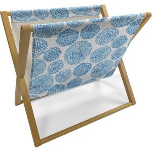 Ambesonne Romantic Magazine and Book Holder, Soft Colored Hearts in Love Valentines Day Repetitive Pattern, Floor Rack Decor for Interior of Home & Office, 22″ x 19″, Pale Yellow Pale Pink(Sky Blue)