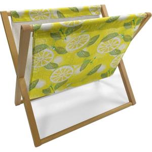 Ambesonne Romantic Magazine and Book Holder, Soft Colored Hearts in Love Valentines Day Repetitive Pattern, Floor Rack Decor for Interior of Home & Office, 22″ x 19″, Pale Yellow Pale Pink(Yellow Fern Green)