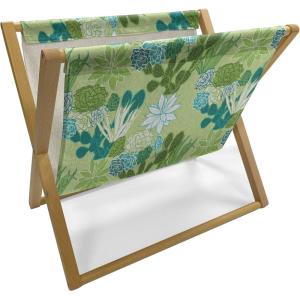 Ambesonne Rose Magazine and Book Holder, Romantic Theme Flower Petals Bouquets Lovers Valentine’s Days Blossoms, Floor Rack Decor for Interior of Home & Office, 22″ x 19″, Lime Green and Multicolor(Green and Turquoise)