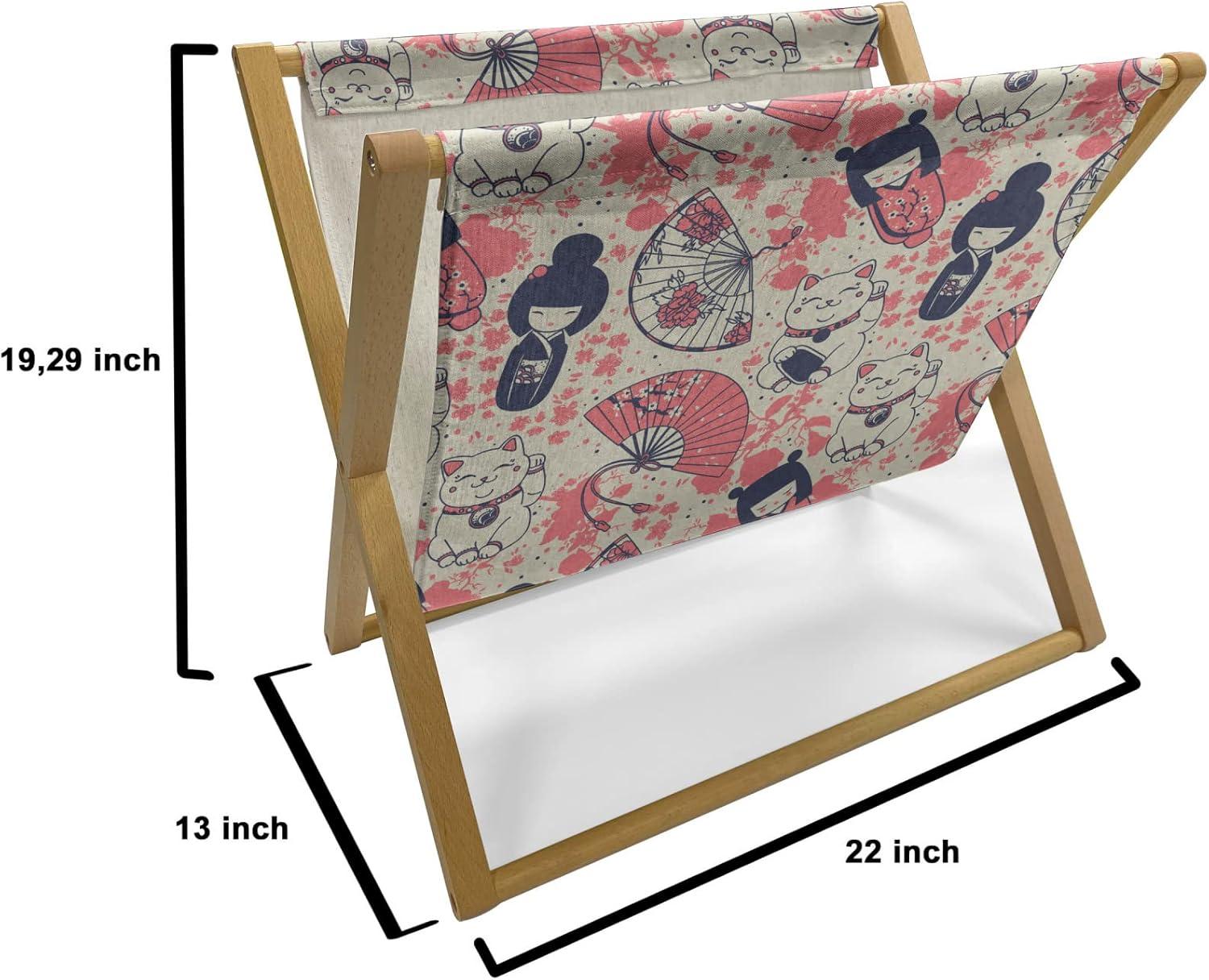 imageAmbesonne Giraffe Magazine and Book Holder Couple Kissing Valentines Day Theme Lovers of Safari Animals Fun Romance Floor Rack Decor for Interior of Home amp Office 22 x 19 Cinnamon White PeachDark Coral Eggshell