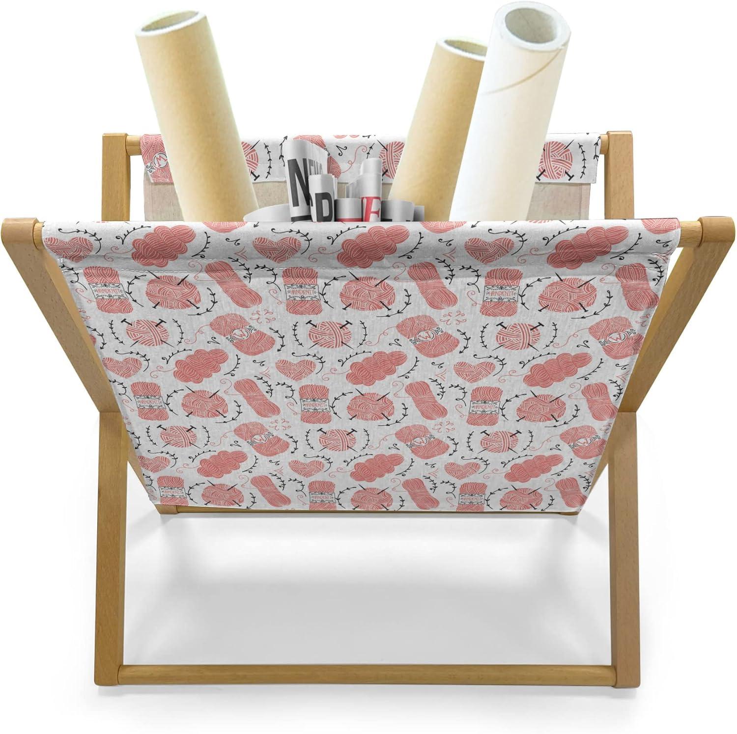 imageAmbesonne Hearts Magazine and Book Holder Shapes Out of Circles Dots Romantic Theme Valentines Day Feels Couple Love Floor Rack Decor for Interior of Home amp Office 22 x 19 Blush Pastel PinkCharcoal Grey and Coral