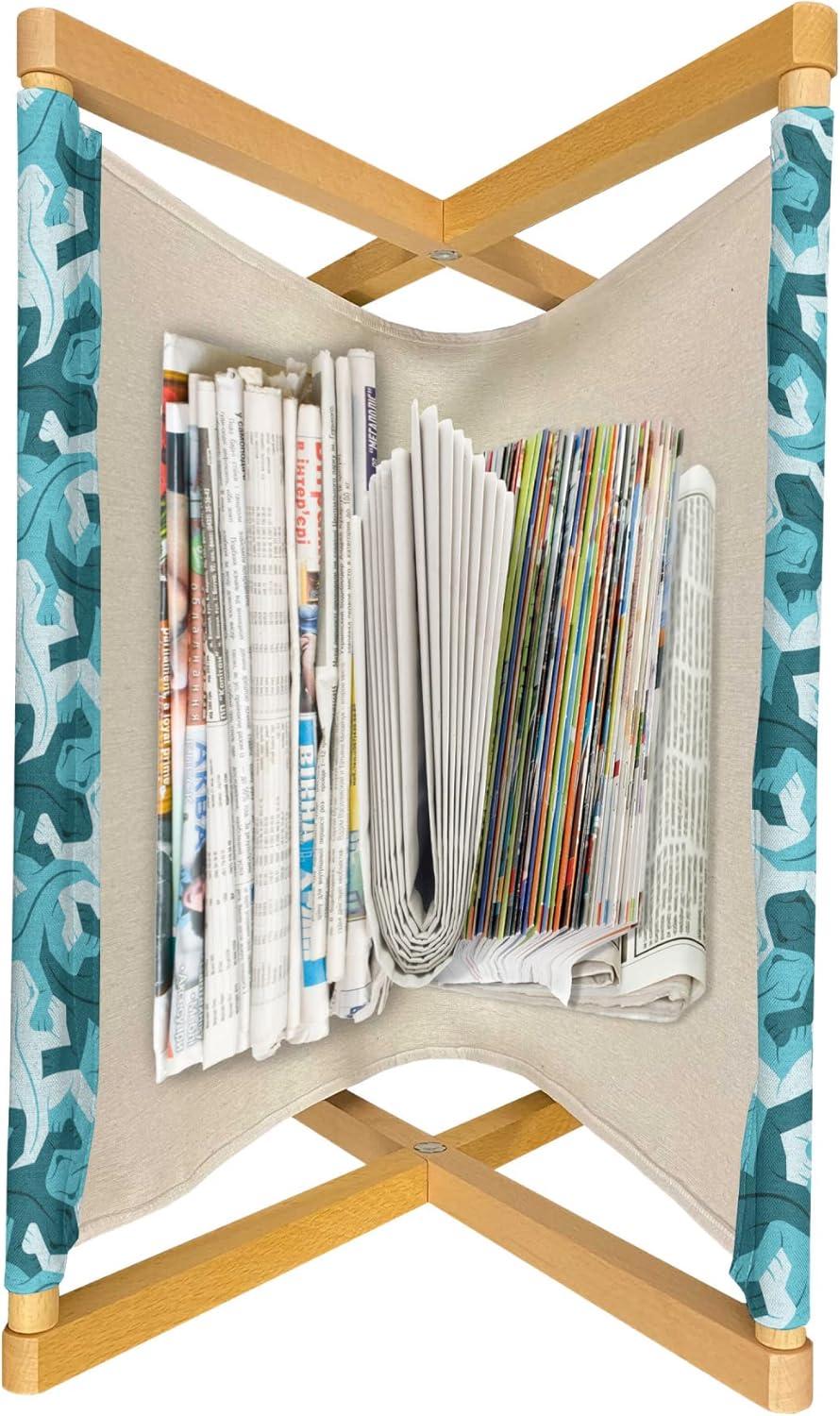 imageAmbesonne Love Magazine and Book Holder Romance for Valentines Day Hearts in Lamp Classic Antique Themed Pattern Floor Rack Decor for Interior of Home amp Office 22 x 19 Vermilion and ScarletPetrol Blue and Sky Blue