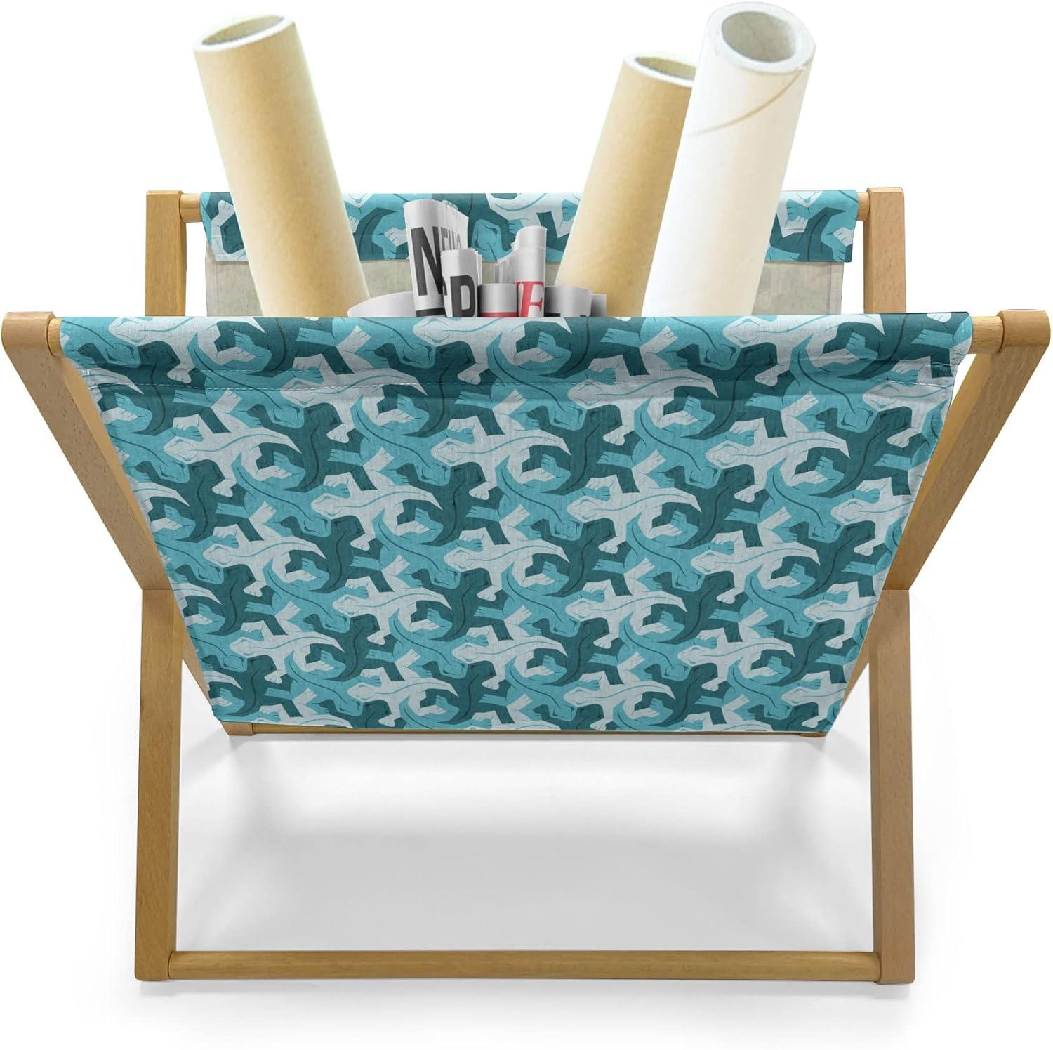 imageAmbesonne Love Magazine and Book Holder Romance for Valentines Day Hearts in Lamp Classic Antique Themed Pattern Floor Rack Decor for Interior of Home amp Office 22 x 19 Vermilion and ScarletPetrol Blue and Sky Blue