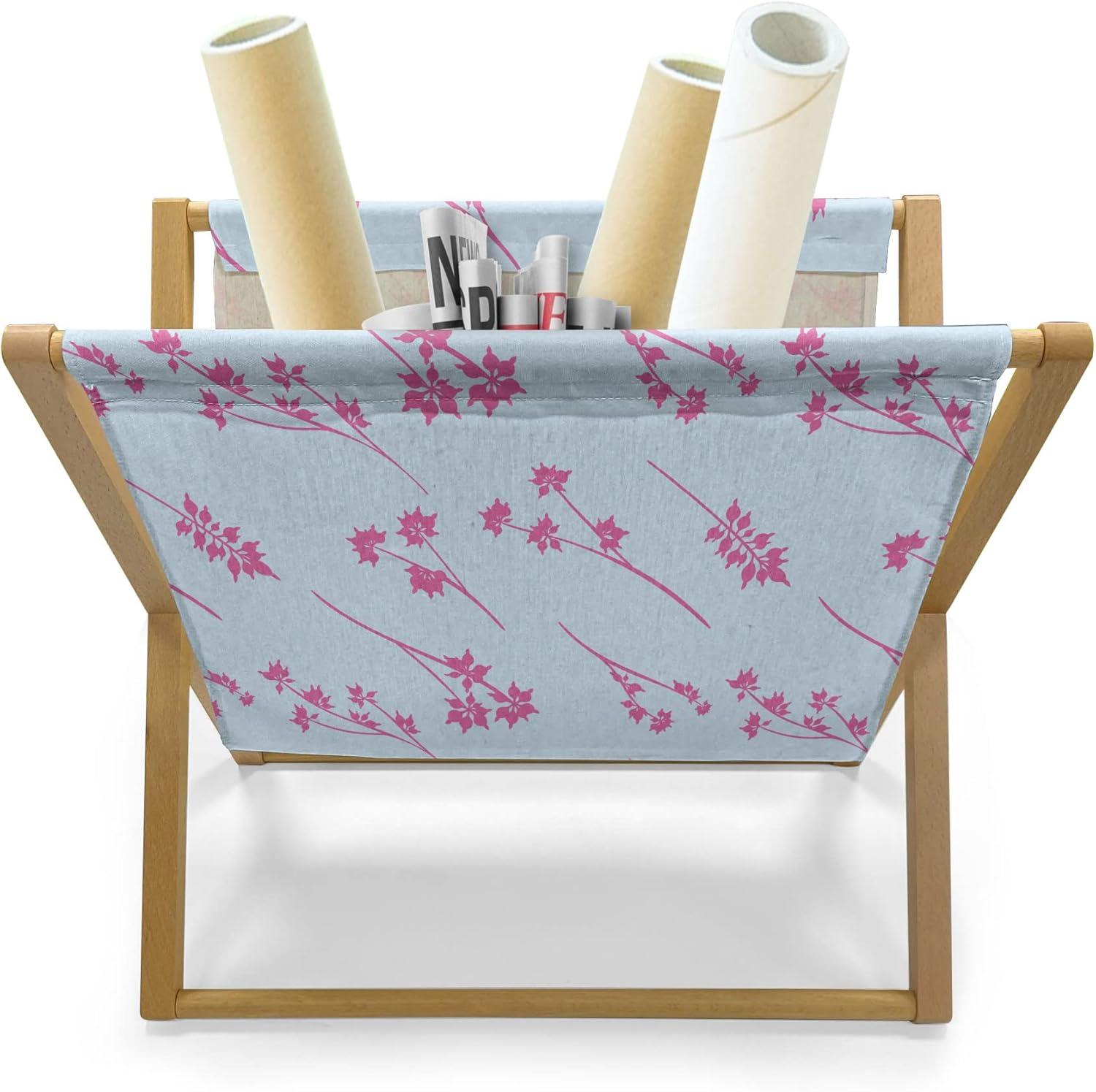 imageAmbesonne Love Magazine and Book Holder Romance for Valentines Day Hearts in Lamp Classic Antique Themed Pattern Floor Rack Decor for Interior of Home amp Office 22 x 19 Vermilion and ScarletPale Blue Pink