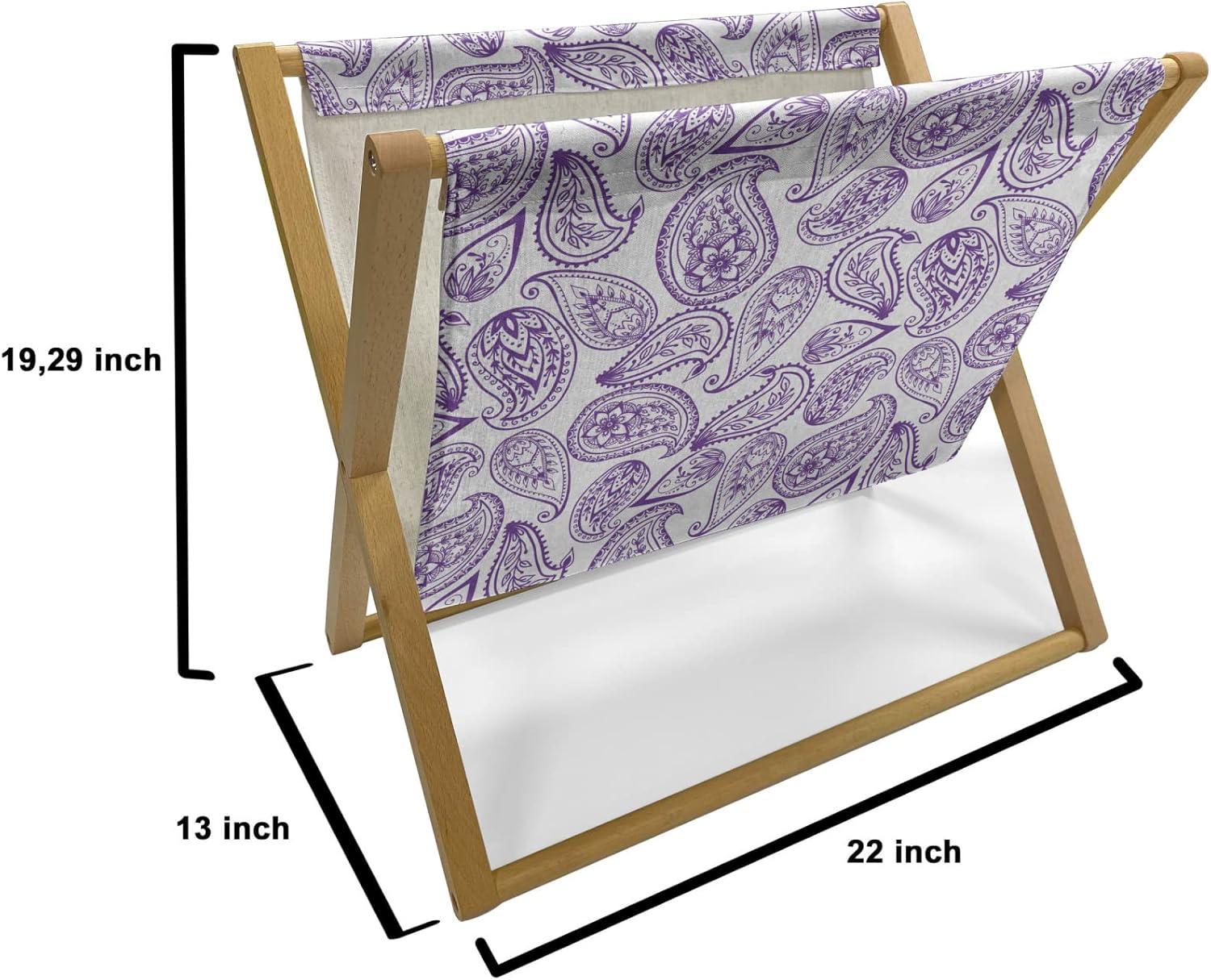 imageAmbesonne Love Magazine and Book Holder Romance for Valentines Day Hearts in Lamp Classic Antique Themed Pattern Floor Rack Decor for Interior of Home amp Office 22 x 19 Vermilion and ScarletPurple and White