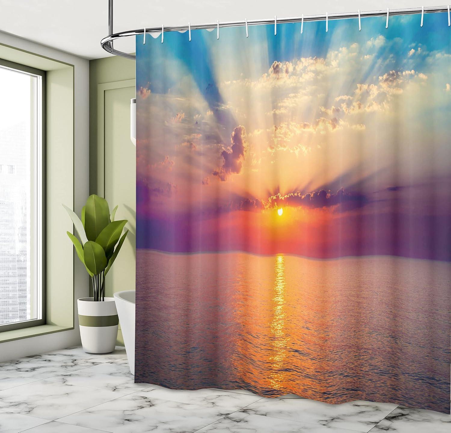 imageAmbesonne Owls Shower Curtain Cartoon Owl and a Butterfly on Floral Background Hello Message Illustration Cloth Fabric Bathroom Decor Set with Hooks 69 W x 70 L Rose Cadet Blue BrownOrange Purple Blue