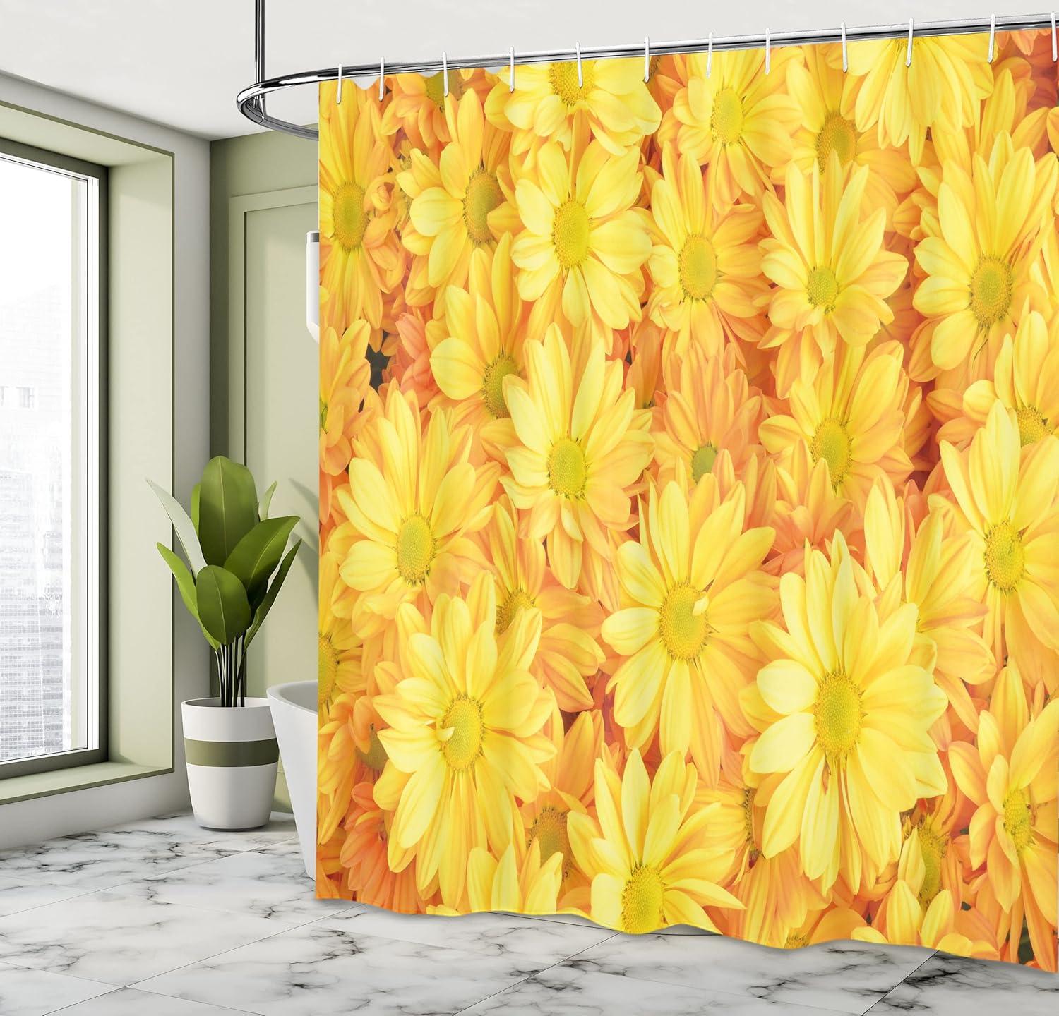 imageAmbesonne Owls Shower Curtain Cartoon Owl and a Butterfly on Floral Background Hello Message Illustration Cloth Fabric Bathroom Decor Set with Hooks 69 W x 70 L Rose Cadet Blue BrownMarigold Yellow