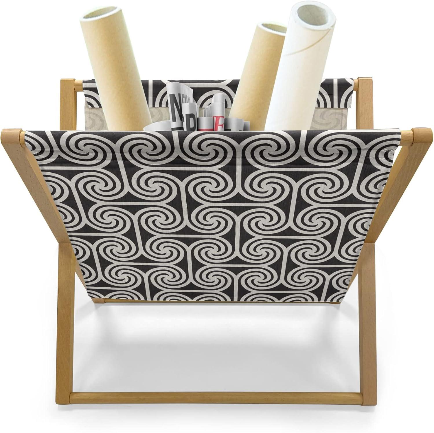 imageAmbesonne Pets Magazine and Book Holder Cats with Hearts Valentines Day Theme Lovers Kitten Meow Doodle Floor Rack Decor for Interior of Home amp Office 22 x 19 Black Magenta and BlueCharcoal Grey and Off White