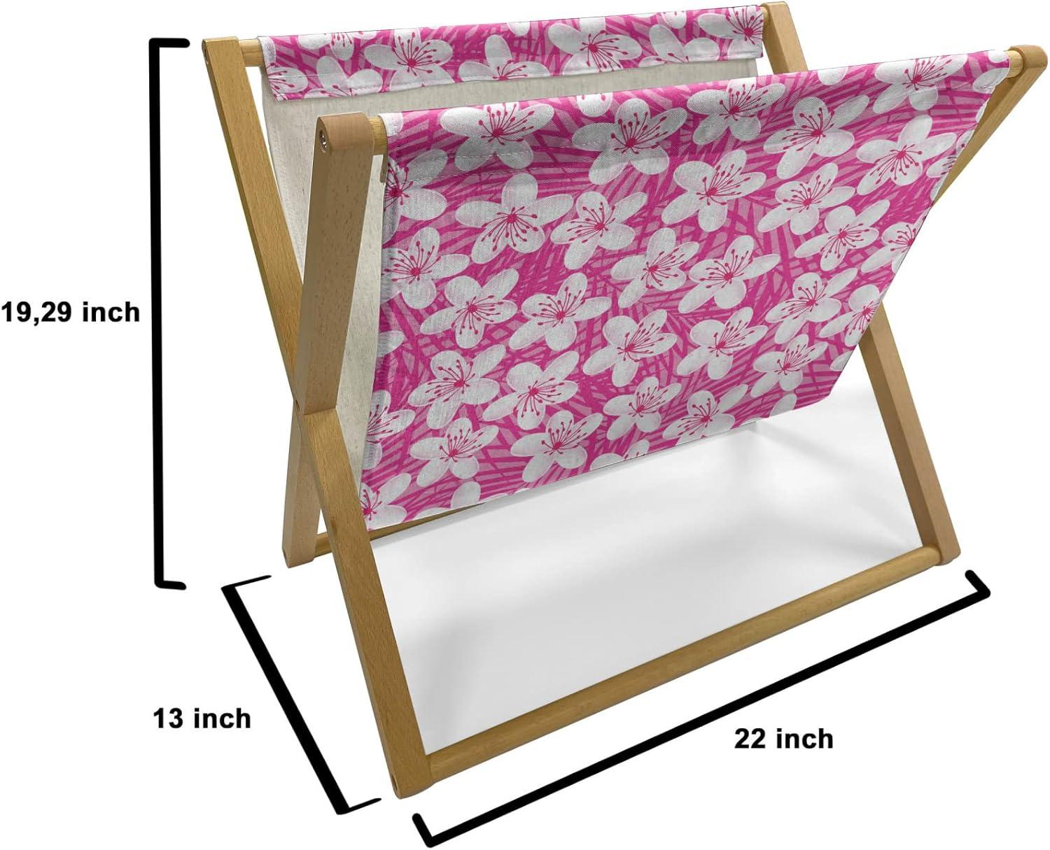 imageAmbesonne Pets Magazine and Book Holder Cats with Hearts Valentines Day Theme Lovers Kitten Meow Doodle Floor Rack Decor for Interior of Home amp Office 22 x 19 Black Magenta and BlueMagenta and White