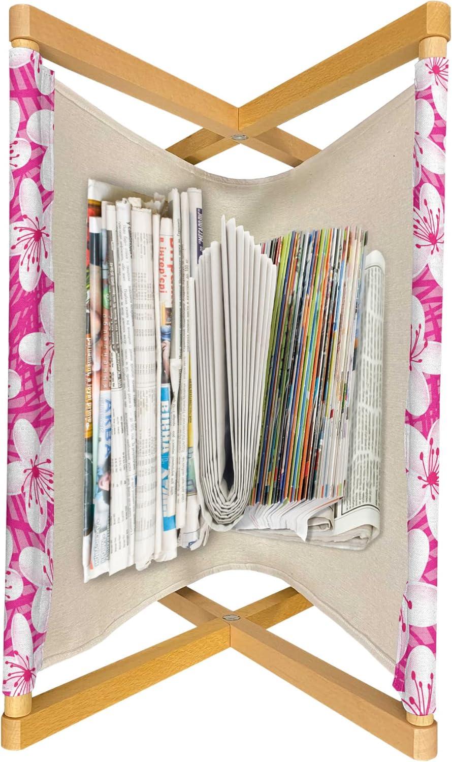 imageAmbesonne Pets Magazine and Book Holder Cats with Hearts Valentines Day Theme Lovers Kitten Meow Doodle Floor Rack Decor for Interior of Home amp Office 22 x 19 Black Magenta and BlueMagenta and White