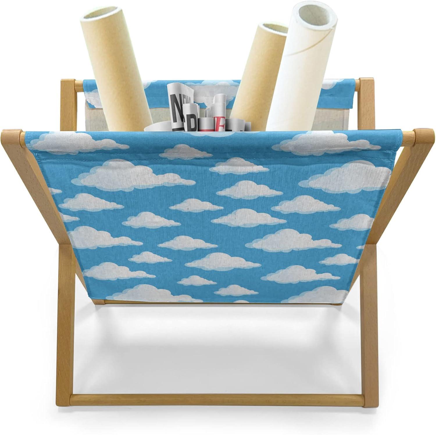 imageAmbesonne Pets Magazine and Book Holder Cats with Hearts Valentines Day Theme Lovers Kitten Meow Doodle Floor Rack Decor for Interior of Home amp Office 22 x 19 Black Magenta and BlueAzure Blue and White