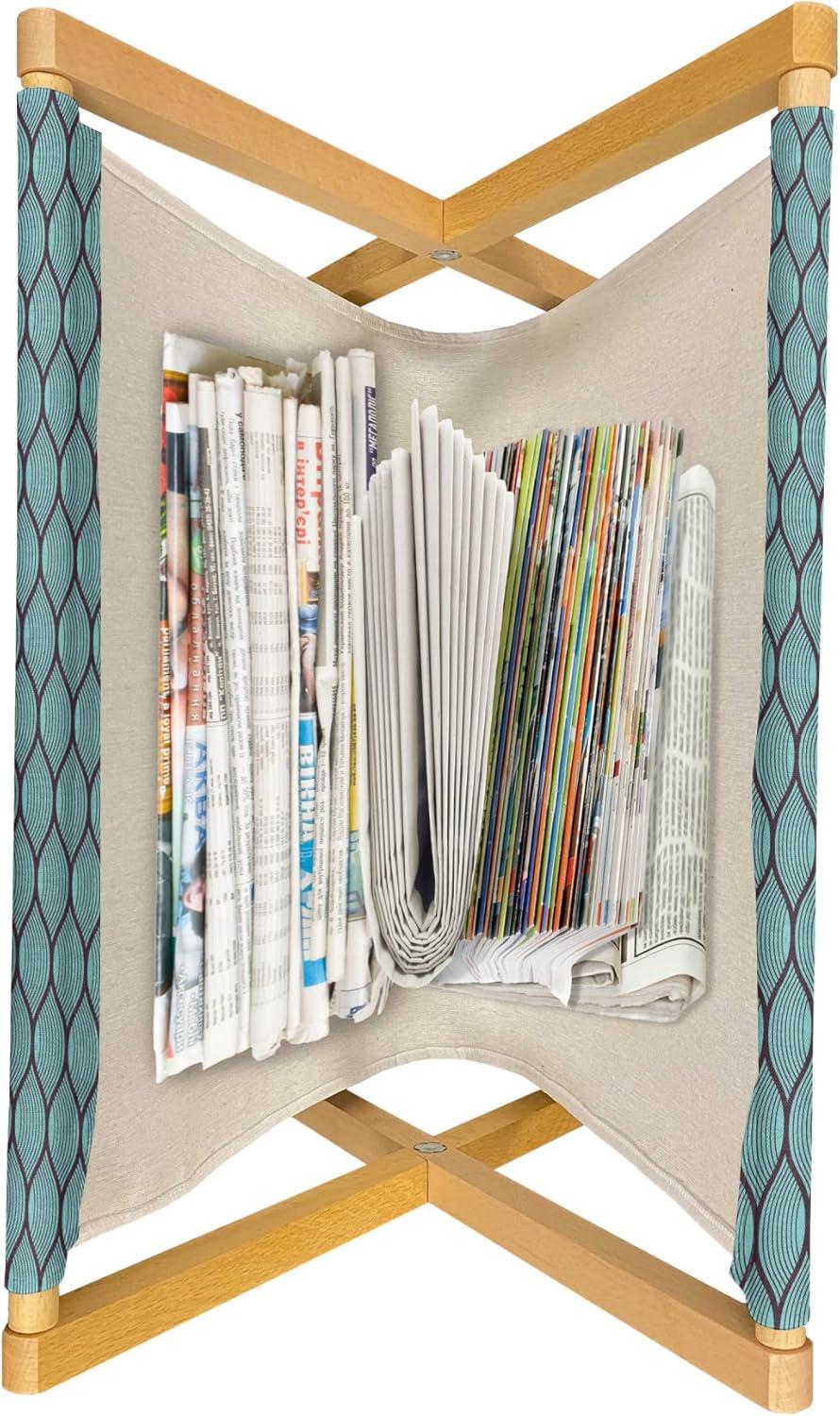 imageAmbesonne Romantic Magazine and Book Holder Geometric Horizontal Oval Rows Drawn Along Little Hearts Valentines Floor Rack Decor for Interior of Home amp Office 22 x 19 Almond Green and WhiteDark Purple Turquoise