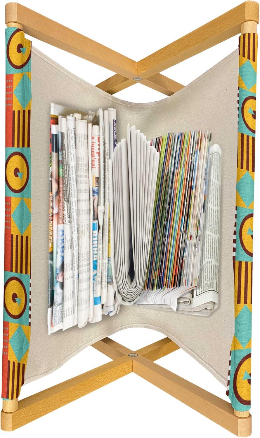 imageAmbesonne Romantic Magazine and Book Holder Geometric Horizontal Oval Rows Drawn Along Little Hearts Valentines Floor Rack Decor for Interior of Home amp Office 22 x 19 Almond Green and WhiteMarigold Burgundy