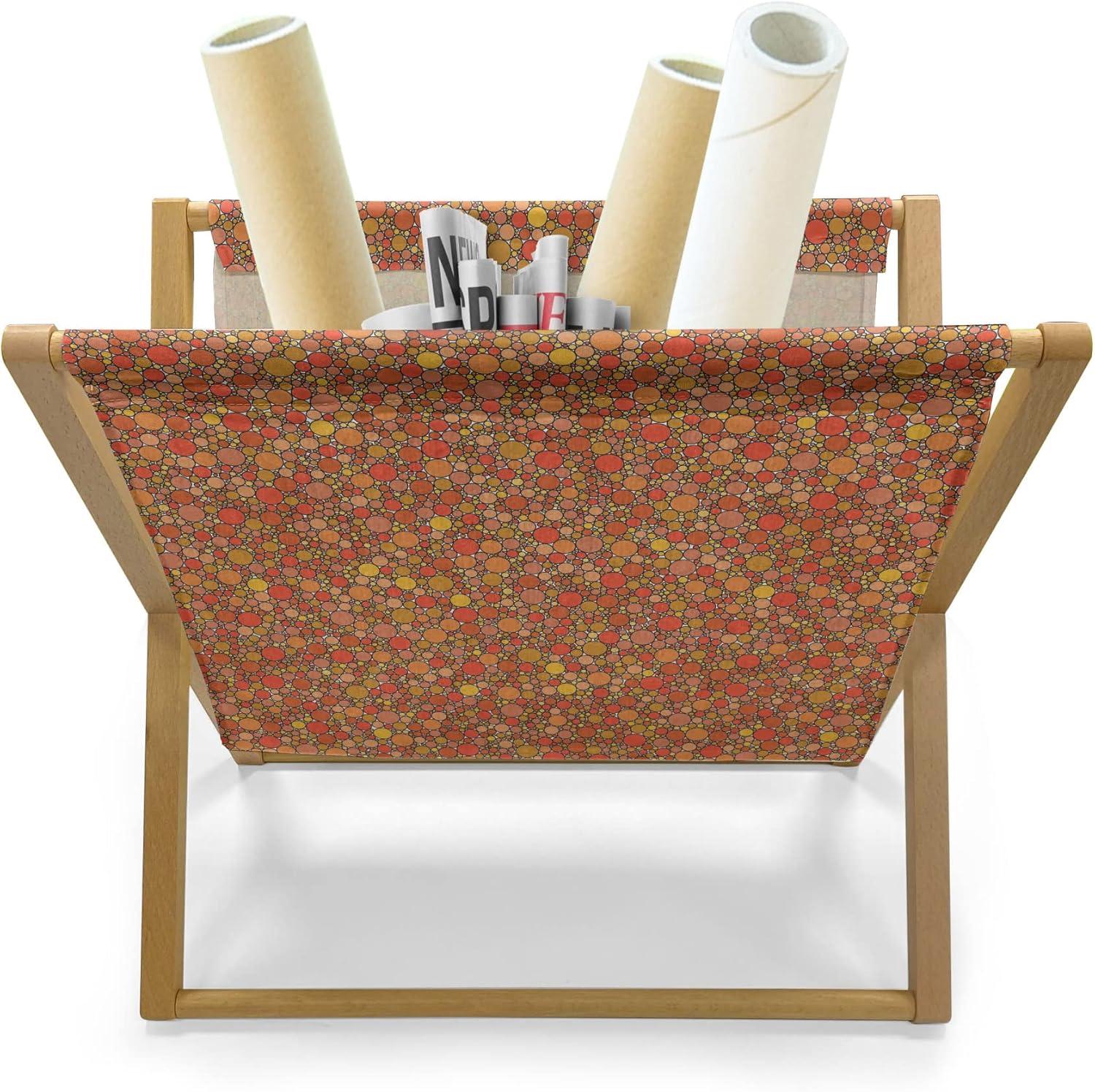 imageAmbesonne Romantic Magazine and Book Holder Geometric Horizontal Oval Rows Drawn Along Little Hearts Valentines Floor Rack Decor for Interior of Home amp Office 22 x 19 Almond Green and WhiteRed Apricot