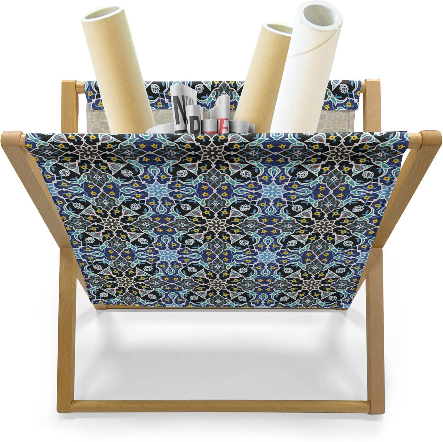 imageAmbesonne Romantic Magazine and Book Holder Heart Pattern Lovers Valentines Day Honeymoon Girls Doodle Design Floor Rack Decor for Interior of Home amp Office 22 x 19 Orange WhiteRoyal Blue