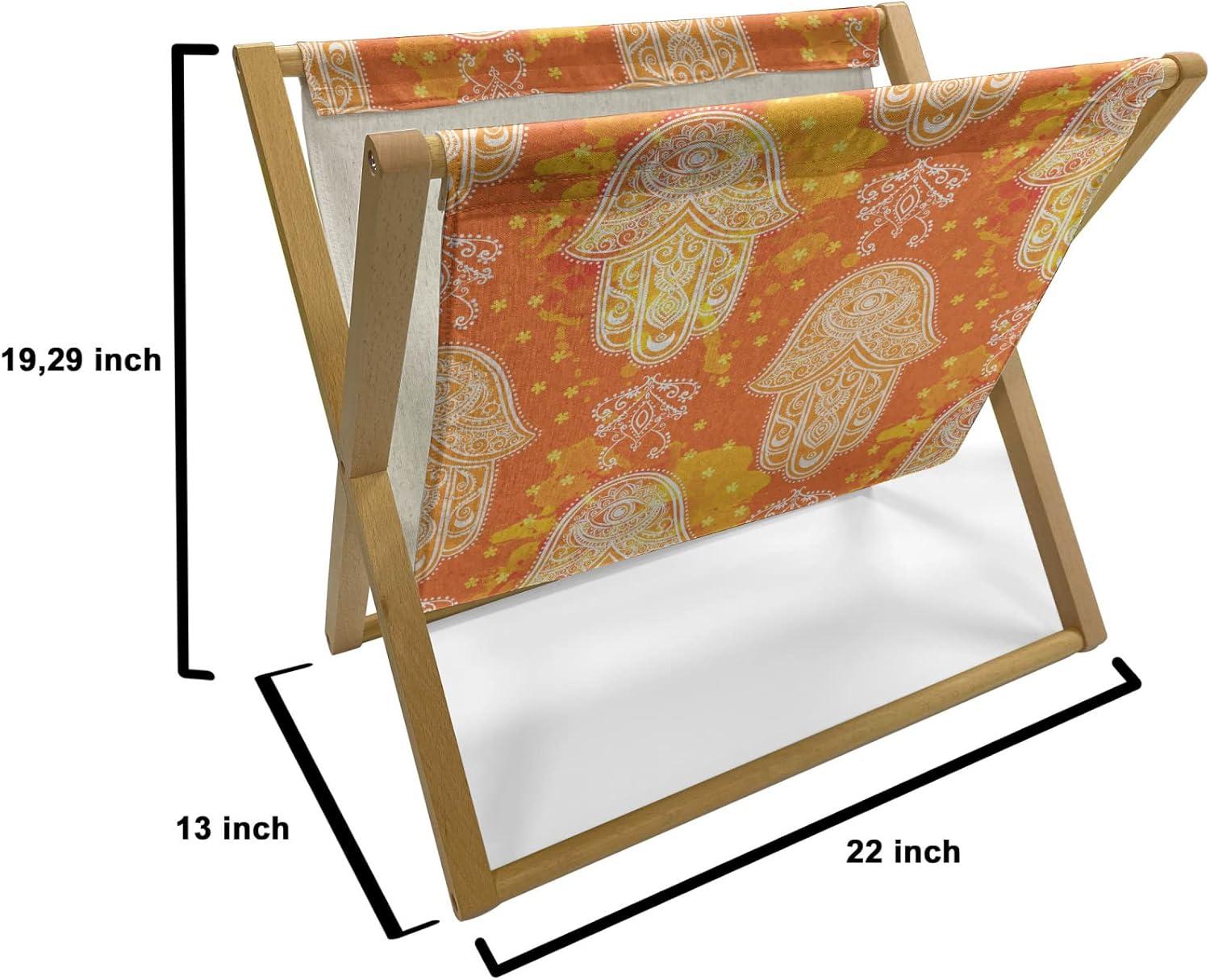 imageAmbesonne Romantic Magazine and Book Holder Wild Cats Passion Theme Lovers Valentines Rose Petals Arrows Eros Floor Rack Decor for Interior of Home amp Office 22 x 19 Vermilion Pale GreyOrange Yellow and White