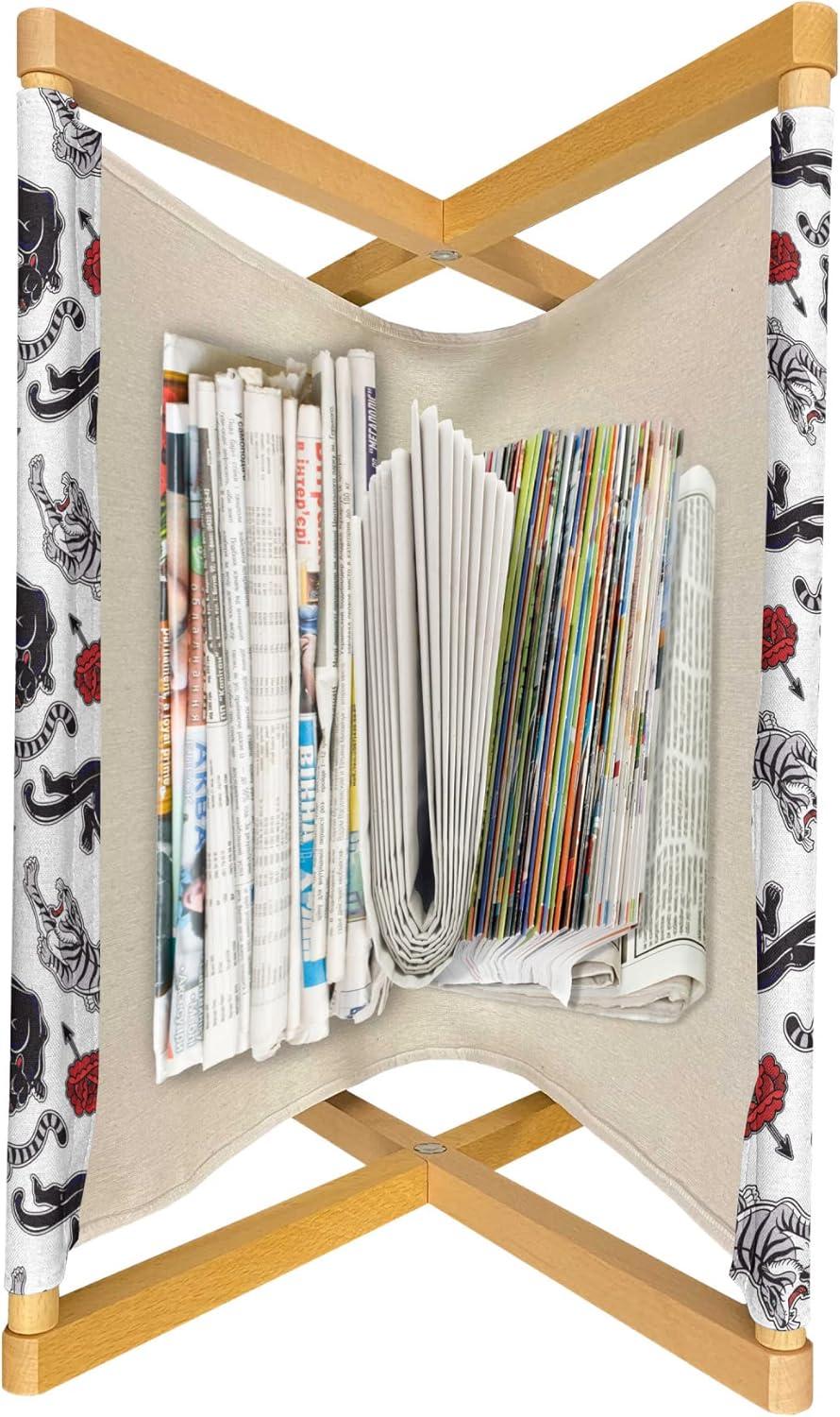 imageAmbesonne Romantic Magazine and Book Holder Wild Cats Passion Theme Lovers Valentines Rose Petals Arrows Eros Floor Rack Decor for Interior of Home amp Office 22 x 19 Vermilion Pale GreyVermilion Pale Grey