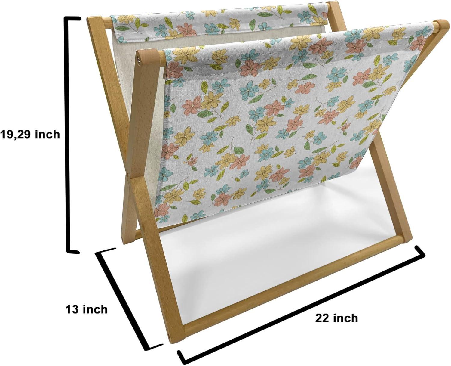 imageAmbesonne Roses Magazine and Book Holder Romantic Valentines Day Pattern in Pastel Tones Floor Rack Decor for Interior of Home amp Office 22 x 19 Rose MauvePeach Seafoam