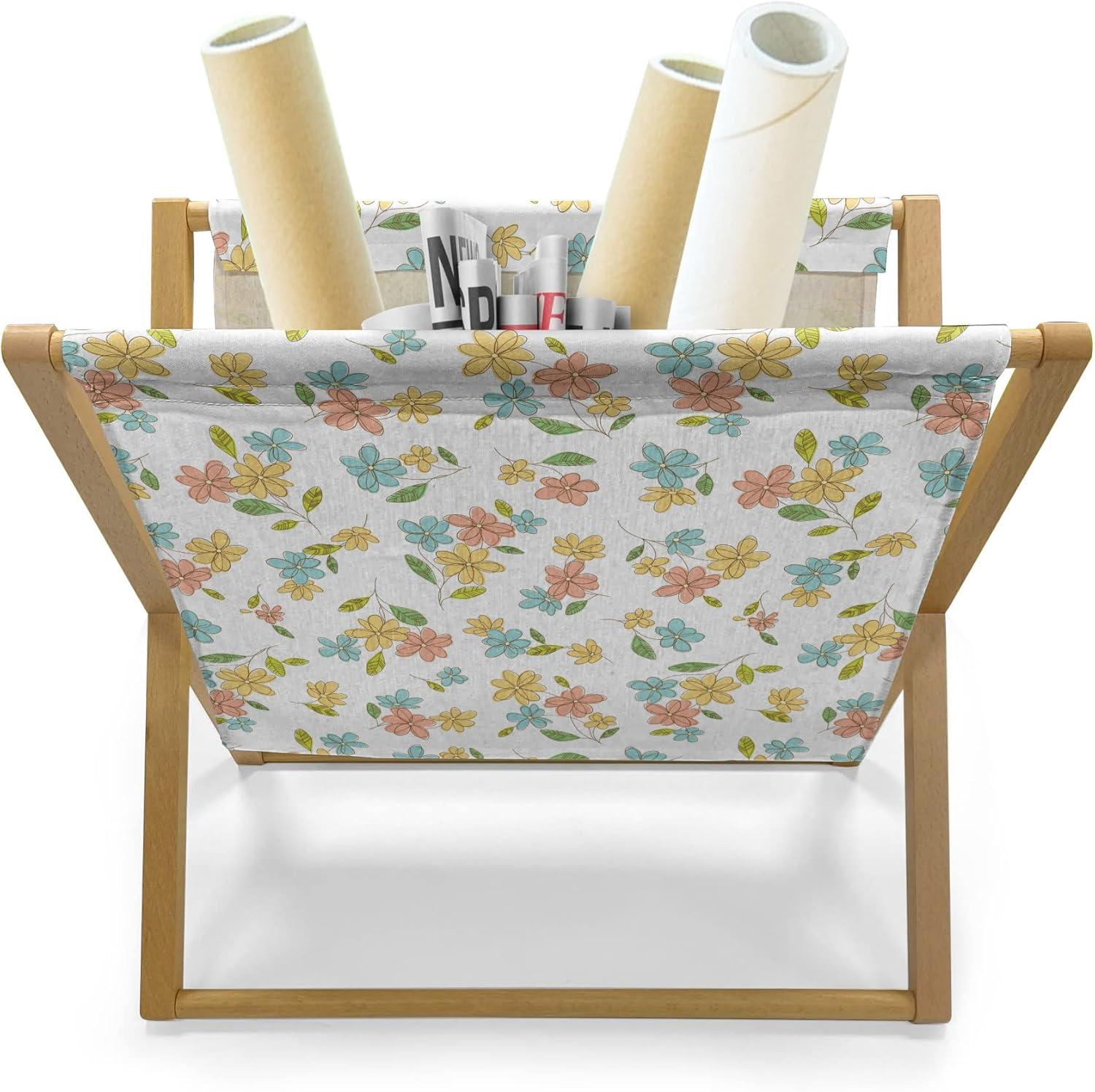 imageAmbesonne Roses Magazine and Book Holder Romantic Valentines Day Pattern in Pastel Tones Floor Rack Decor for Interior of Home amp Office 22 x 19 Rose MauvePeach Seafoam