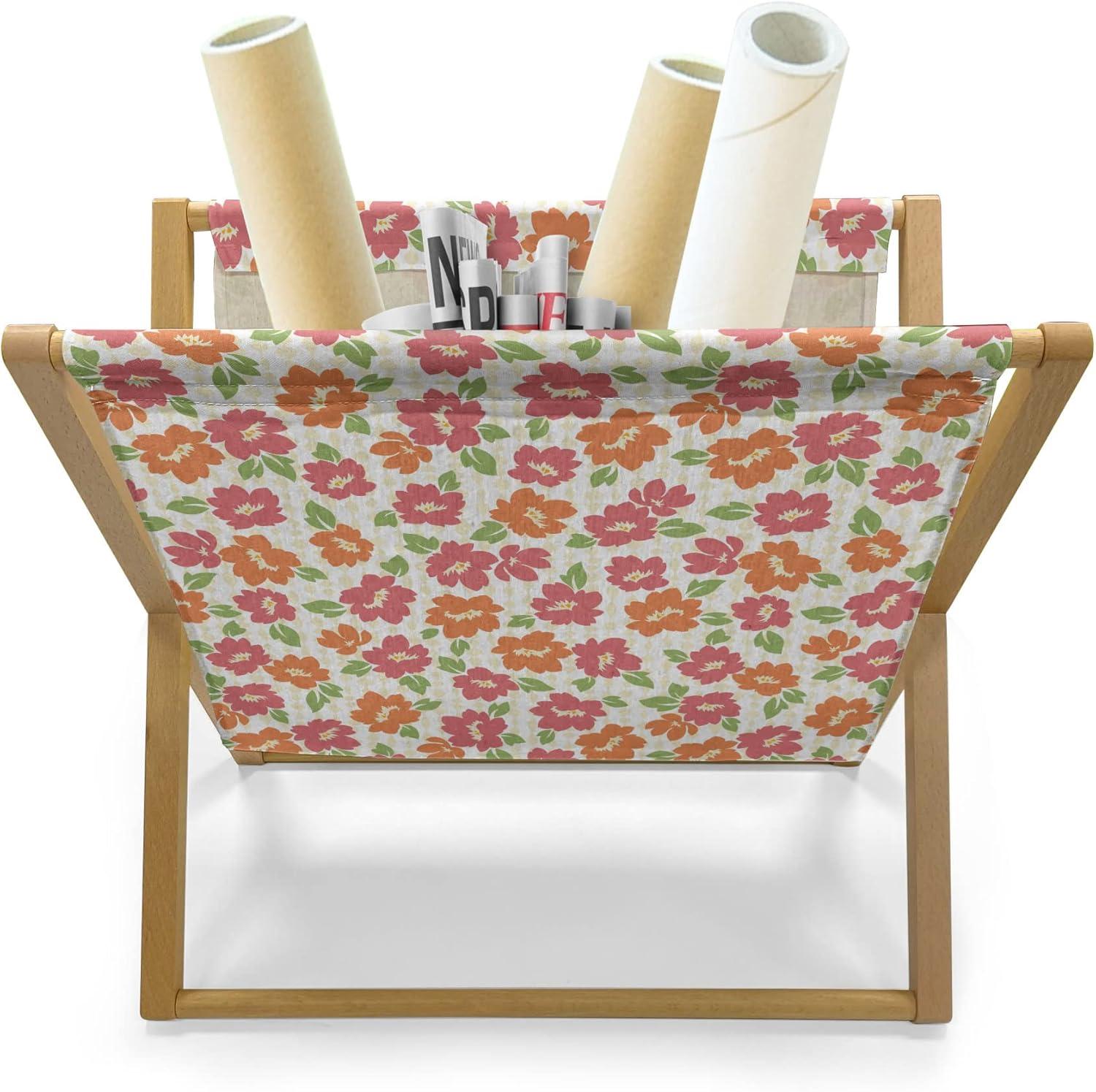 imageAmbesonne Roses Magazine and Book Holder Romantic Valentines Day Pattern in Pastel Tones Floor Rack Decor for Interior of Home amp Office 22 x 19 Rose MauveIvory Coral Salmon