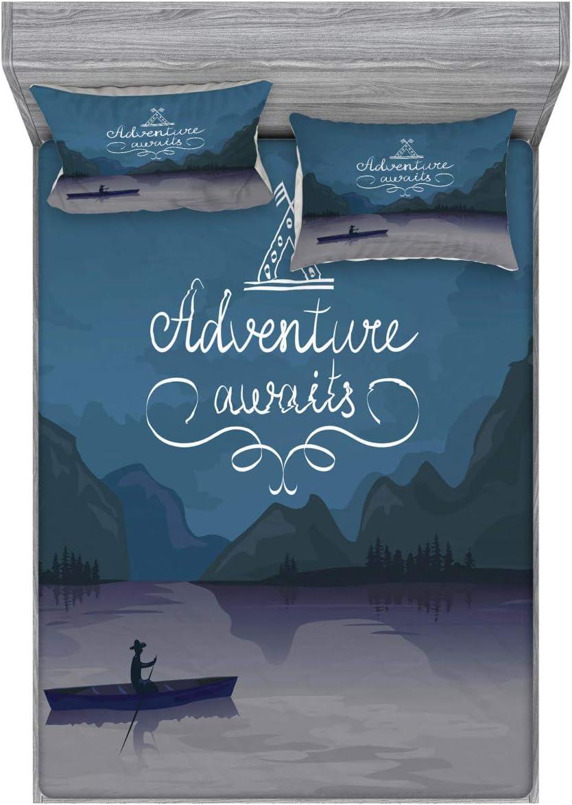imageAmbesonne Sloth Fitted Sheet amp Pillow Sham Set Cartoon Character Sleeping on Branch Jungle Animal in Night Sky Kids Theme Decorative Printed 2 Piece Bedding Decor Set Twin Plum BrownPurple Grey Teal
