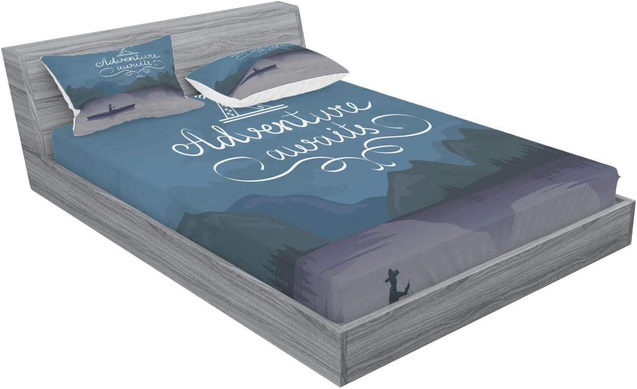 imageAmbesonne Sloth Fitted Sheet amp Pillow Sham Set Cartoon Character Sleeping on Branch Jungle Animal in Night Sky Kids Theme Decorative Printed 2 Piece Bedding Decor Set Twin Plum BrownPurple Grey Teal