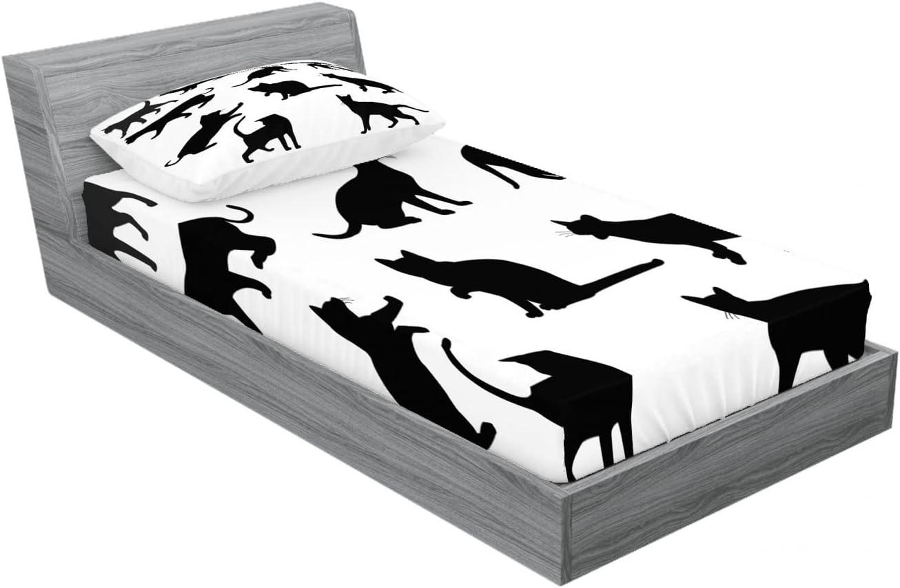 imageAmbesonne Sloth Fitted Sheet amp Pillow Sham Set Cartoon Character Sleeping on Branch Jungle Animal in Night Sky Kids Theme Decorative Printed 2 Piece Bedding Decor Set Twin Plum BrownCharcoal