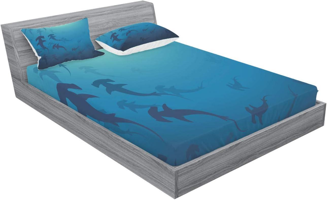imageAmbesonne Sloth Fitted Sheet amp Pillow Sham Set Cartoon Character Sleeping on Branch Jungle Animal in Night Sky Kids Theme Decorative Printed 2 Piece Bedding Decor Set Twin Plum BrownBlue Ocean