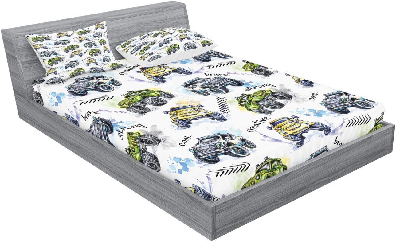 imageAmbesonne Sloth Fitted Sheet amp Pillow Sham Set Cartoon Character Sleeping on Branch Jungle Animal in Night Sky Kids Theme Decorative Printed 2 Piece Bedding Decor Set Twin Plum BrownYellow Lavender Blue
