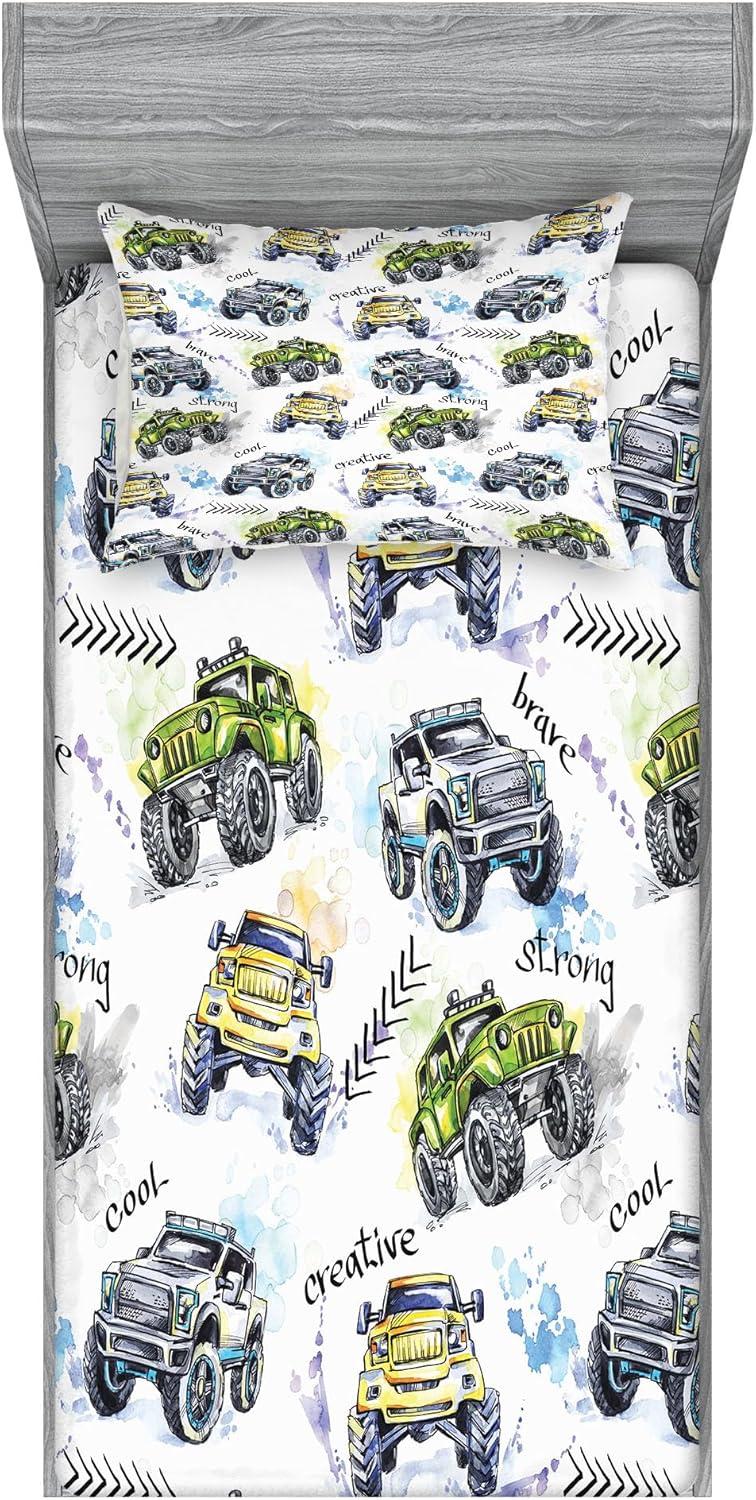 imageAmbesonne Sloth Fitted Sheet amp Pillow Sham Set Cartoon Character Sleeping on Branch Jungle Animal in Night Sky Kids Theme Decorative Printed 2 Piece Bedding Decor Set Twin Plum BrownYellow Lavender Blue
