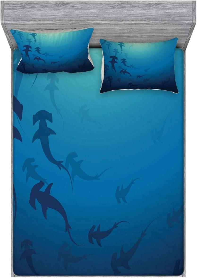 imageAmbesonne Sloth Fitted Sheet amp Pillow Sham Set Cartoon Character Sleeping on Branch Jungle Animal in Night Sky Kids Theme Decorative Printed 2 Piece Bedding Decor Set Twin Plum BrownBlue Ocean