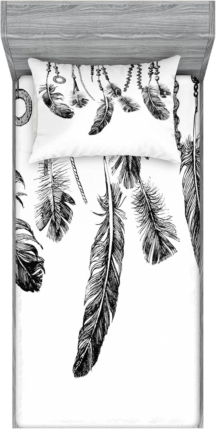 imageAmbesonne Sloth Fitted Sheet amp Pillow Sham Set Cartoon Character Sleeping on Branch Jungle Animal in Night Sky Kids Theme Decorative Printed 2 Piece Bedding Decor Set Twin Plum BrownWhite Dark Grey
