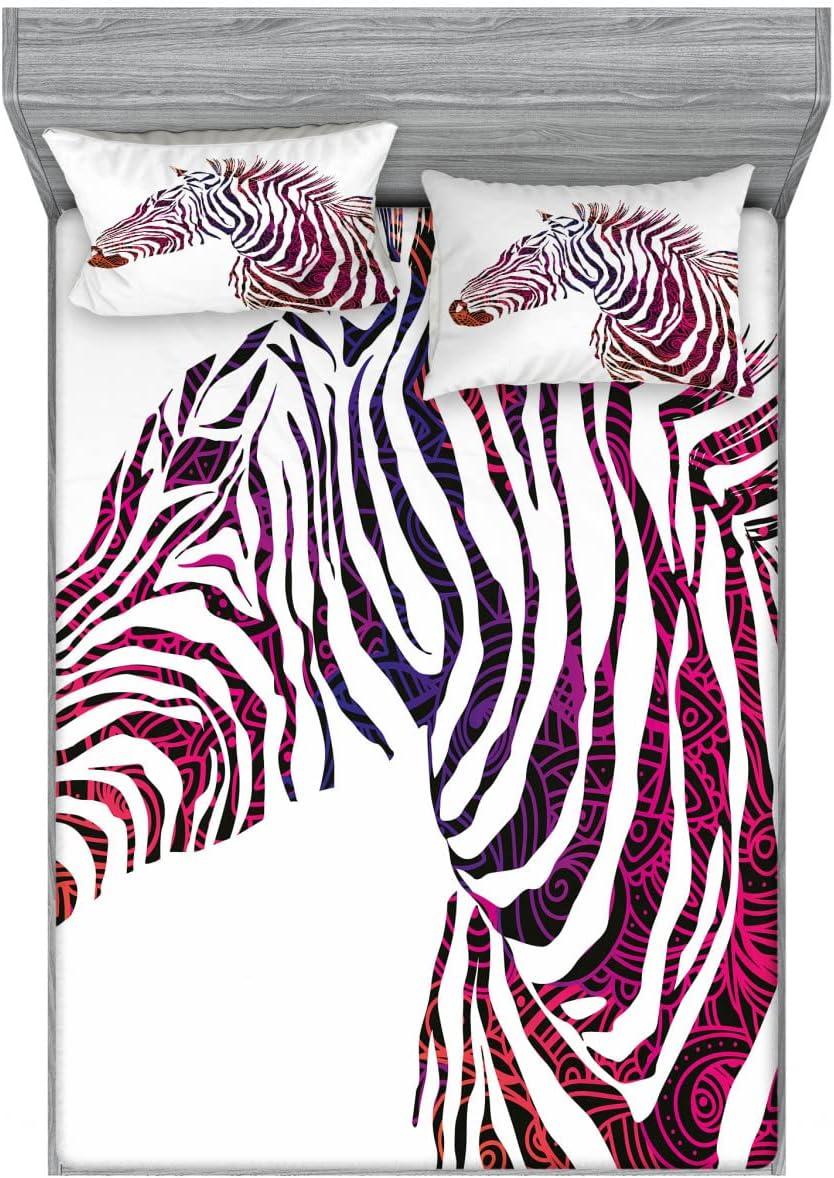 imageAmbesonne Sloth Fitted Sheet amp Pillow Sham Set Cartoon Character Sleeping on Branch Jungle Animal in Night Sky Kids Theme Decorative Printed 2 Piece Bedding Decor Set Twin Plum BrownPurple Coral and Pink