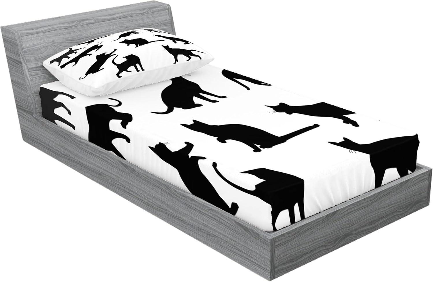 imageAmbesonne Sloth Fitted Sheet amp Pillow Sham Set Cartoon Character Sleeping on Branch Jungle Animal in Night Sky Kids Theme Decorative Printed 2 Piece Bedding Decor Set Twin Plum BrownCharcoal
