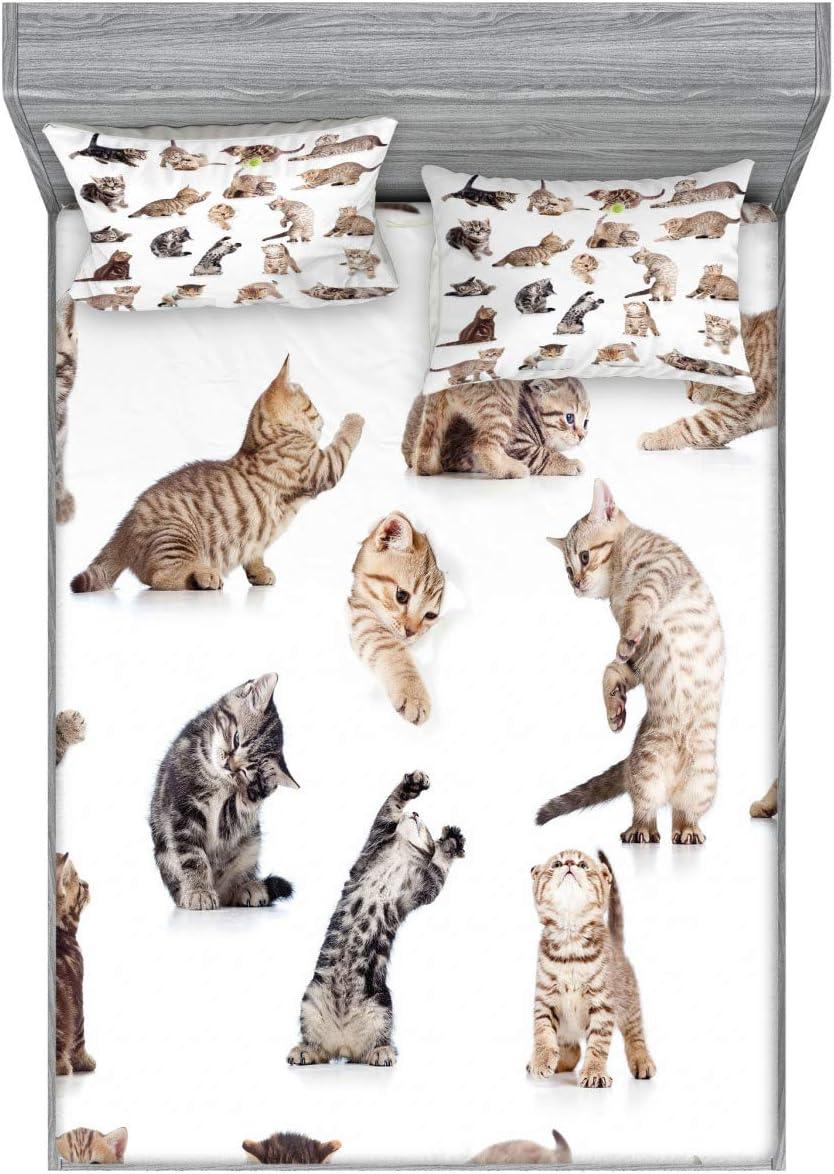 imageAmbesonne Sloth Fitted Sheet amp Pillow Sham Set Cartoon Character Sleeping on Branch Jungle Animal in Night Sky Kids Theme Decorative Printed 2 Piece Bedding Decor Set Twin Plum BrownBeige White