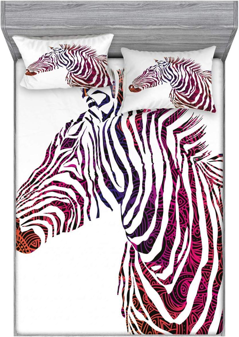 imageAmbesonne Sloth Fitted Sheet amp Pillow Sham Set Cartoon Character Sleeping on Branch Jungle Animal in Night Sky Kids Theme Decorative Printed 2 Piece Bedding Decor Set Twin Plum BrownPurple Coral and Pink