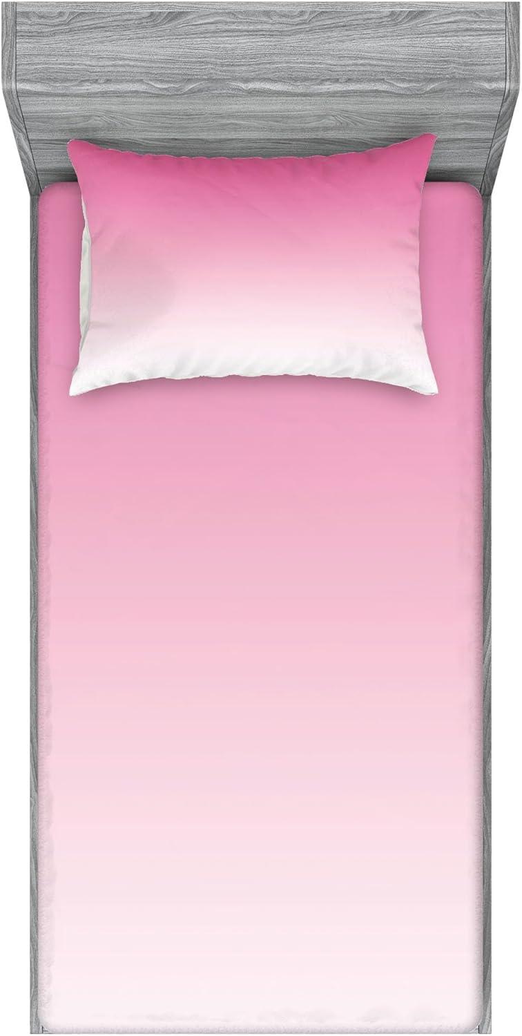 imageAmbesonne Sloth Fitted Sheet amp Pillow Sham Set Cartoon Character Sleeping on Branch Jungle Animal in Night Sky Kids Theme Decorative Printed 2 Piece Bedding Decor Set Twin Plum BrownPale Pink