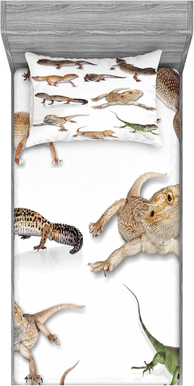 imageAmbesonne Sloth Fitted Sheet amp Pillow Sham Set Cartoon Character Sleeping on Branch Jungle Animal in Night Sky Kids Theme Decorative Printed 2 Piece Bedding Decor Set Twin Plum BrownBrown White