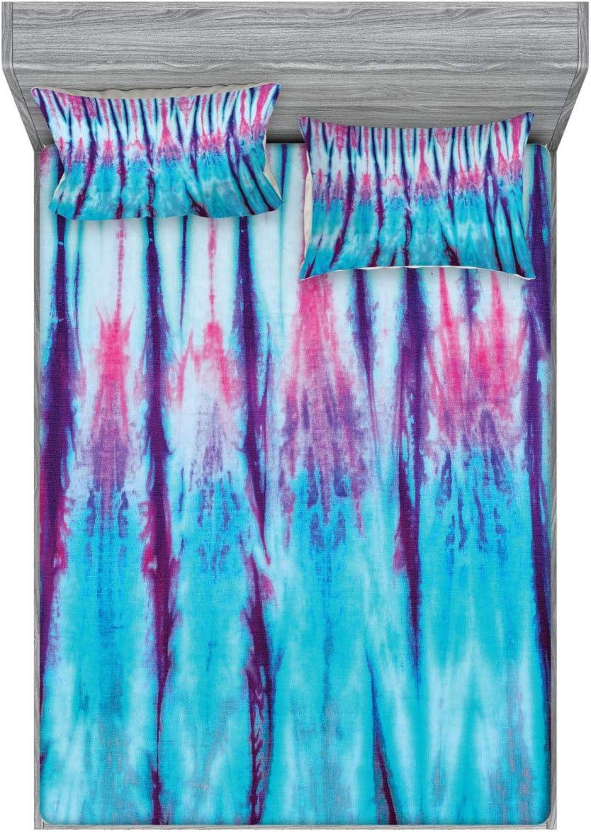 imageAmbesonne Sloth Fitted Sheet amp Pillow Sham Set Cartoon Character Sleeping on Branch Jungle Animal in Night Sky Kids Theme Decorative Printed 2 Piece Bedding Decor Set Twin Plum BrownBlue Pink