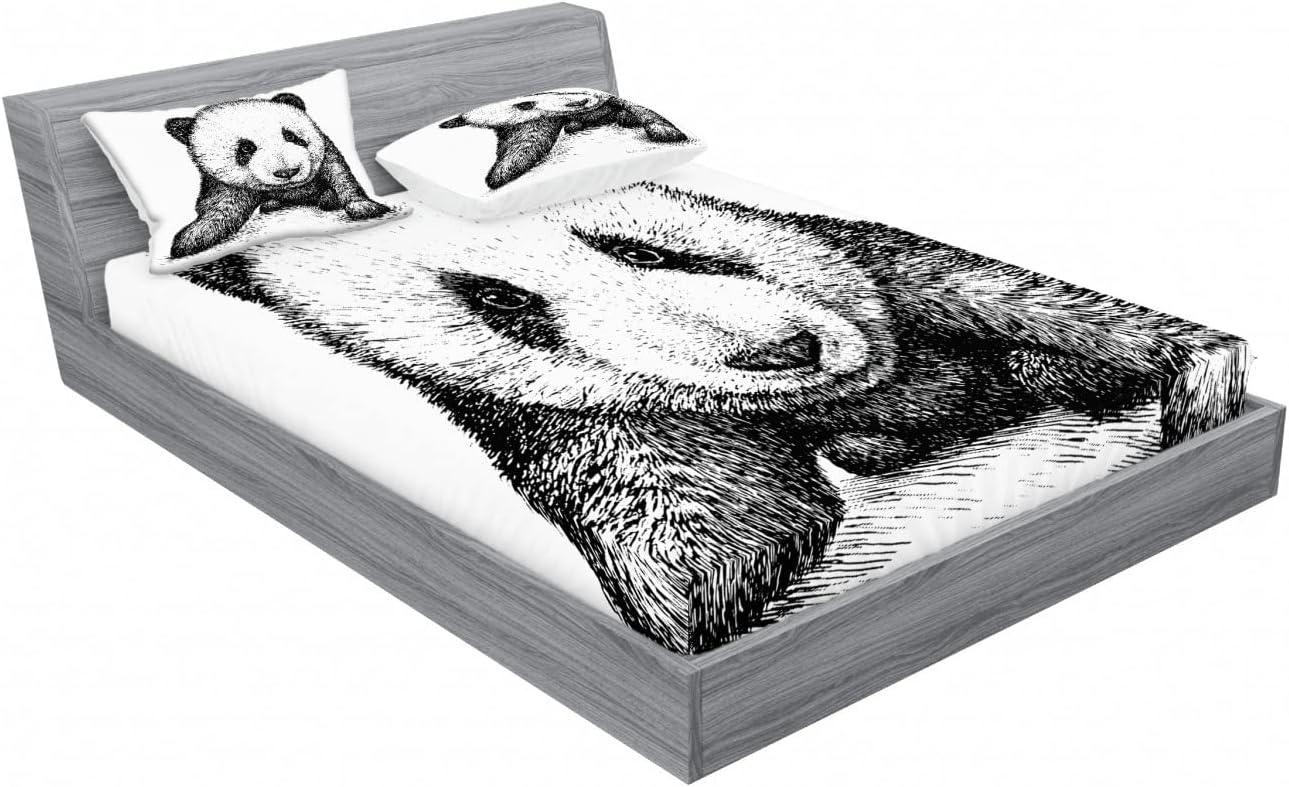imageAmbesonne Sloth Fitted Sheet amp Pillow Sham Set Cartoon Character Sleeping on Branch Jungle Animal in Night Sky Kids Theme Decorative Printed 2 Piece Bedding Decor Set Twin Plum BrownEcru and Black
