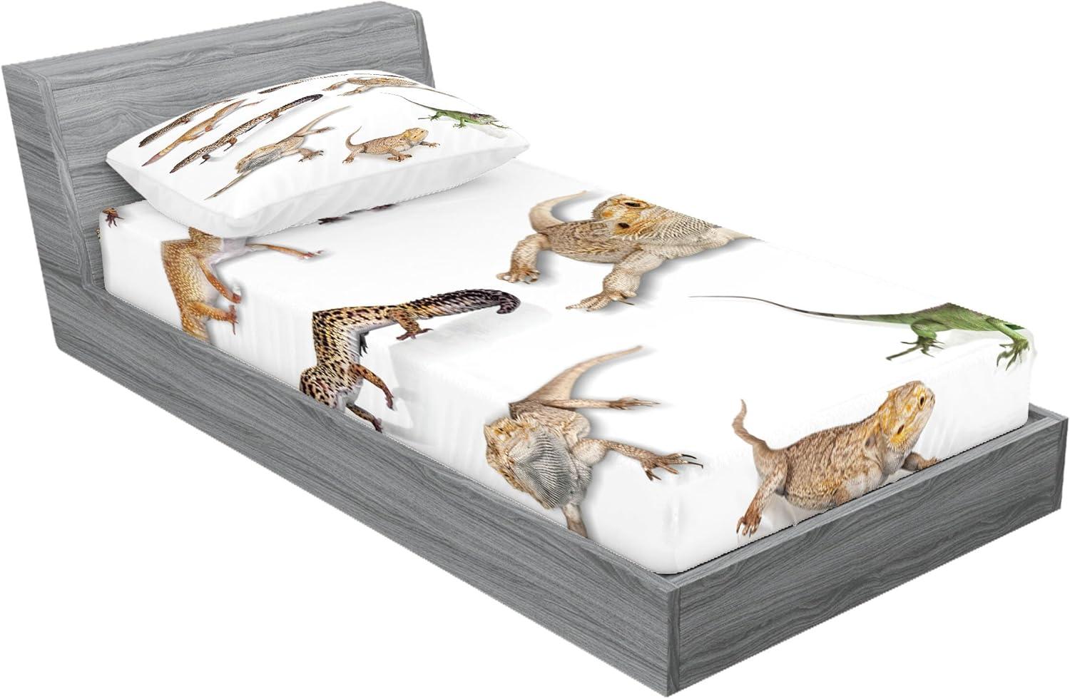 imageAmbesonne Sloth Fitted Sheet amp Pillow Sham Set Cartoon Character Sleeping on Branch Jungle Animal in Night Sky Kids Theme Decorative Printed 2 Piece Bedding Decor Set Twin Plum BrownBrown White