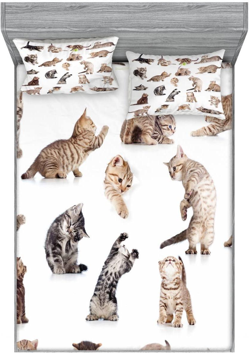 imageAmbesonne Sloth Fitted Sheet amp Pillow Sham Set Cartoon Character Sleeping on Branch Jungle Animal in Night Sky Kids Theme Decorative Printed 2 Piece Bedding Decor Set Twin Plum BrownBeige White