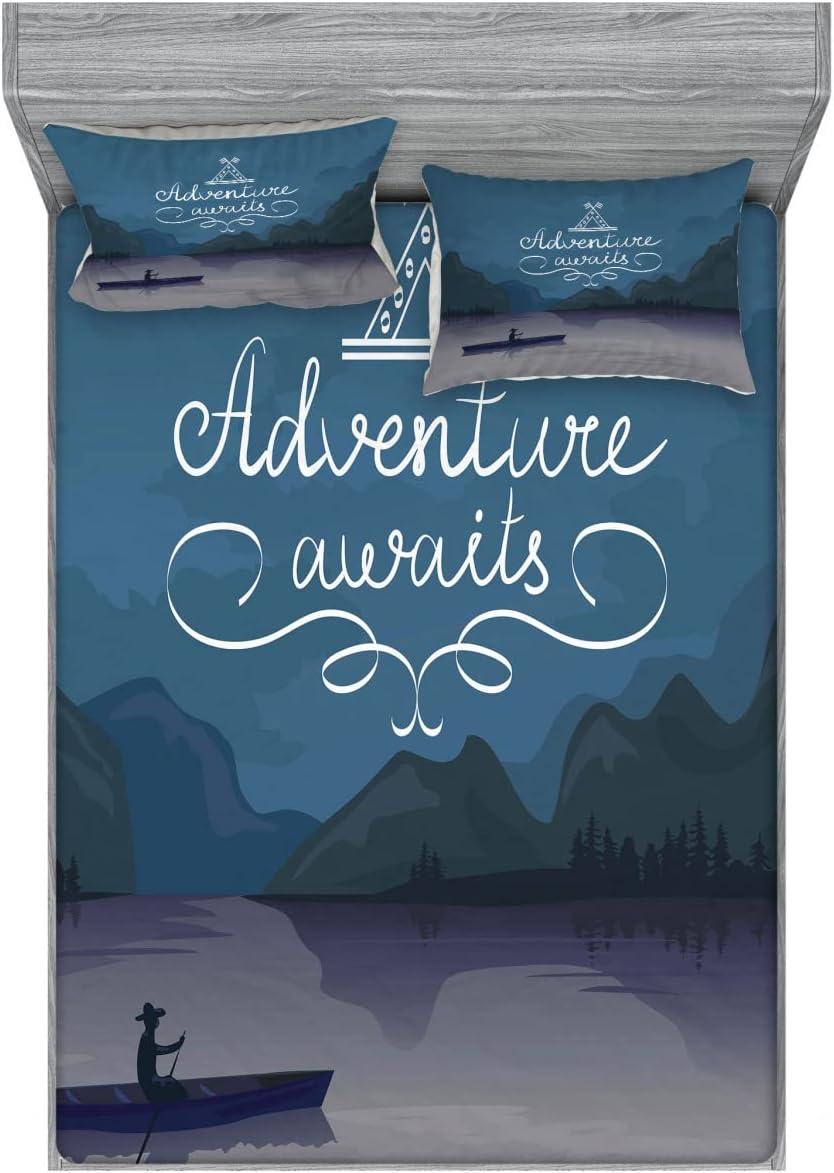 imageAmbesonne Sloth Fitted Sheet amp Pillow Sham Set Cartoon Character Sleeping on Branch Jungle Animal in Night Sky Kids Theme Decorative Printed 2 Piece Bedding Decor Set Twin Plum BrownPurple Grey Teal