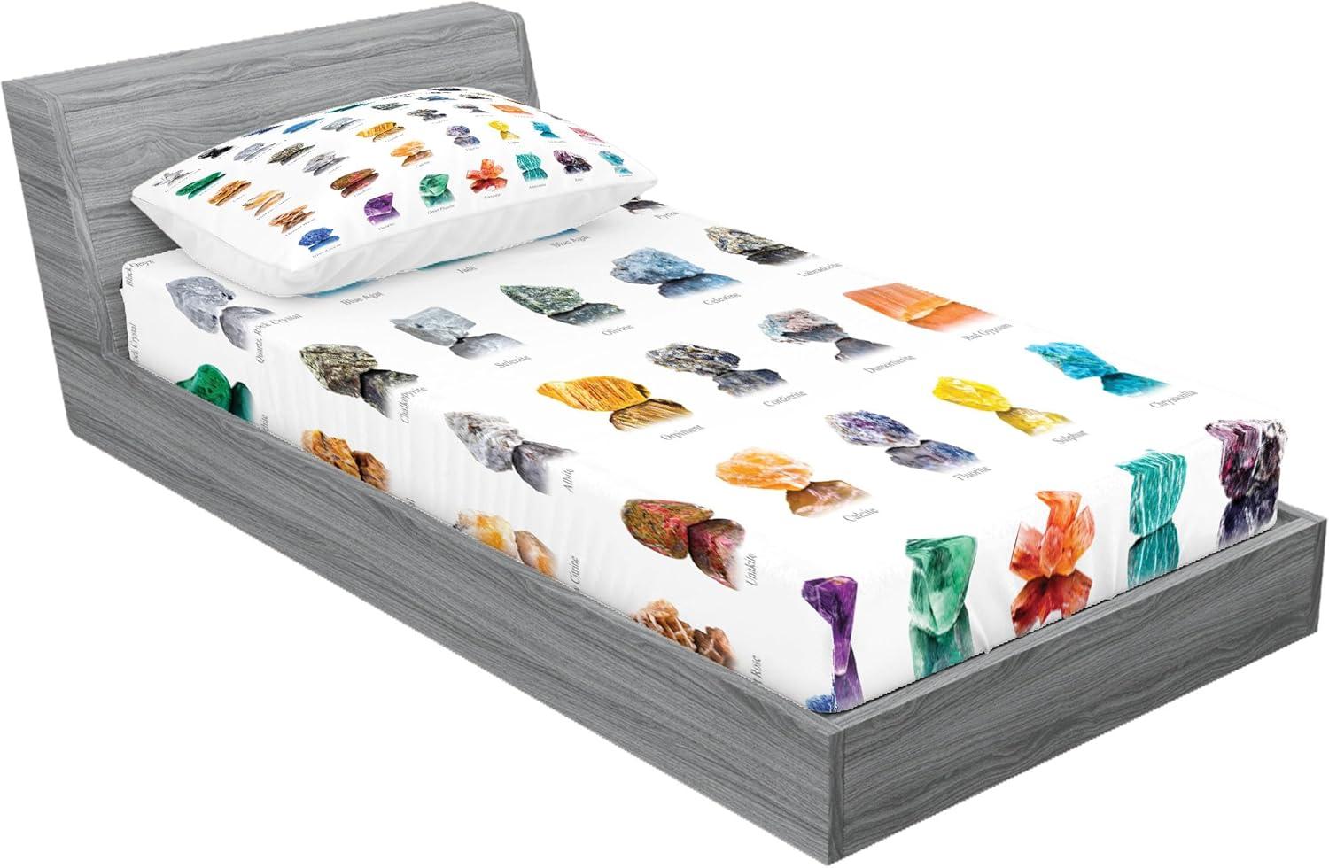 imageAmbesonne Sloth Fitted Sheet amp Pillow Sham Set Cartoon Character Sleeping on Branch Jungle Animal in Night Sky Kids Theme Decorative Printed 2 Piece Bedding Decor Set Twin Plum BrownOrange Teal