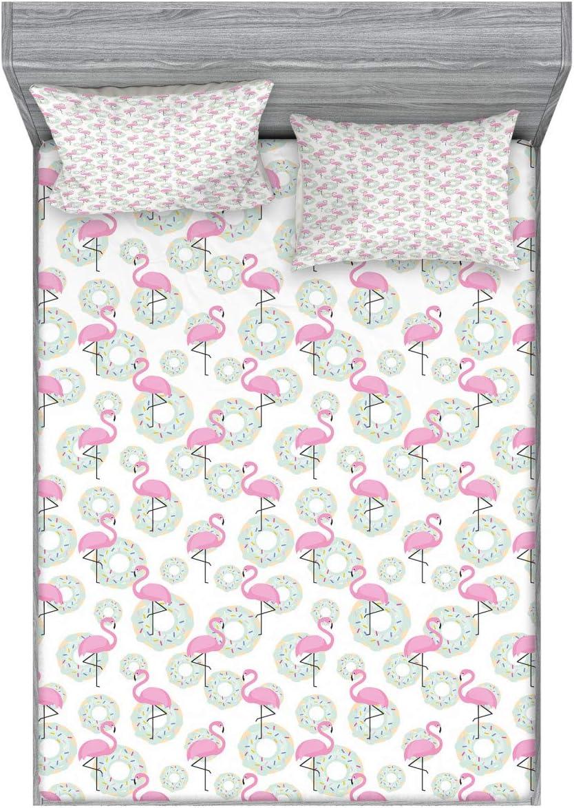 imageAmbesonne Sloth Fitted Sheet amp Pillow Sham Set Cartoon Character Sleeping on Branch Jungle Animal in Night Sky Kids Theme Decorative Printed 2 Piece Bedding Decor Set Twin Plum BrownMint Green