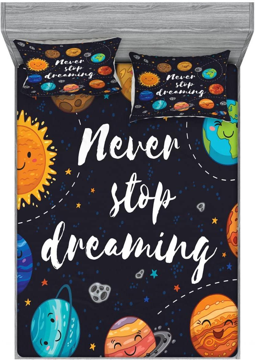 imageAmbesonne Sloth Fitted Sheet amp Pillow Sham Set Cartoon Character Sleeping on Branch Jungle Animal in Night Sky Kids Theme Decorative Printed 2 Piece Bedding Decor Set Twin Plum BrownIndigo Multicolor