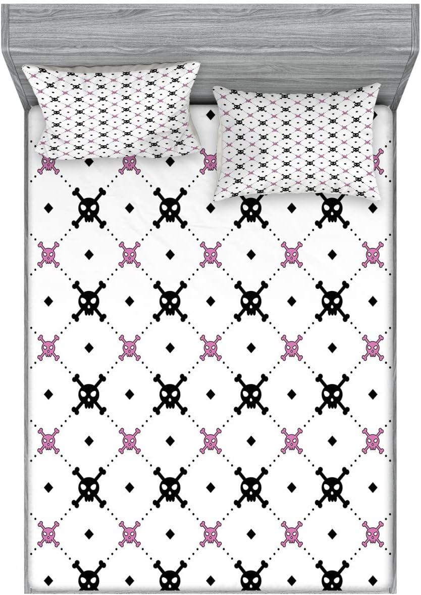 imageAmbesonne Sloth Fitted Sheet amp Pillow Sham Set Cartoon Character Sleeping on Branch Jungle Animal in Night Sky Kids Theme Decorative Printed 2 Piece Bedding Decor Set Twin Plum BrownPink White